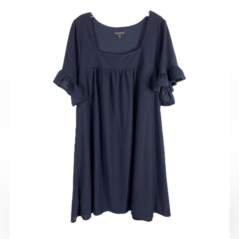 Lane Bryant NWT 18/20 Navy Blue Eyelet Dress